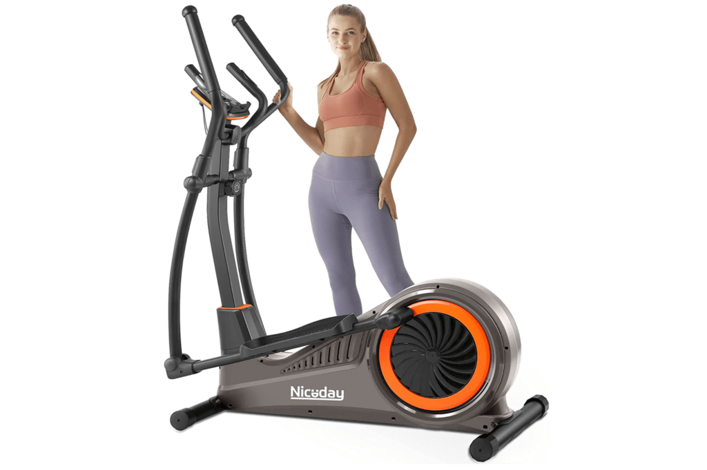 Large elliptical in black and orange