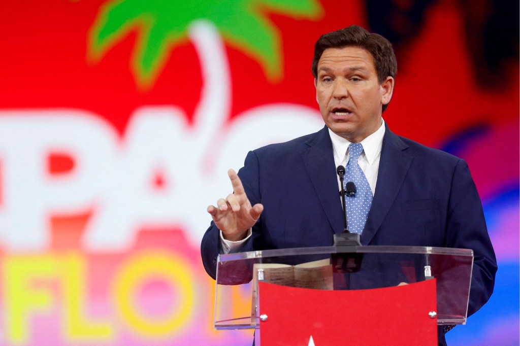 Florida Governor Ron DeSantis speaks at the Conservative Political Action Conference