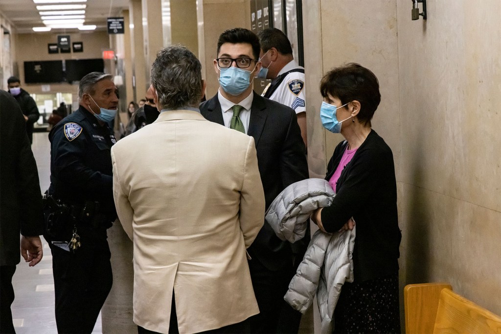 Justin Corpologno with his Mother and Father as Justin gets ready to  testify.