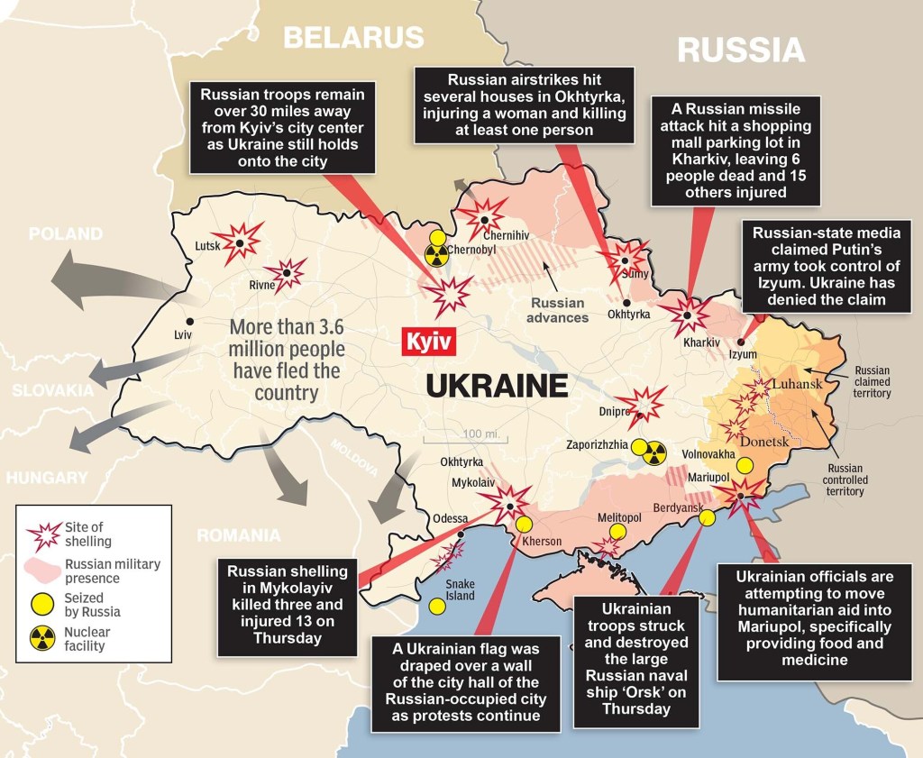 Biden will be speaking with officials on the ongoing crisis in Ukraine.