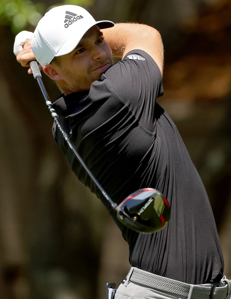 Aaron Wise plays his shot from the second tee during the final round of the RBC Heritage at Harbor Town Golf Links on April 17, 2022 in Hilton Head Island, South Carolina.