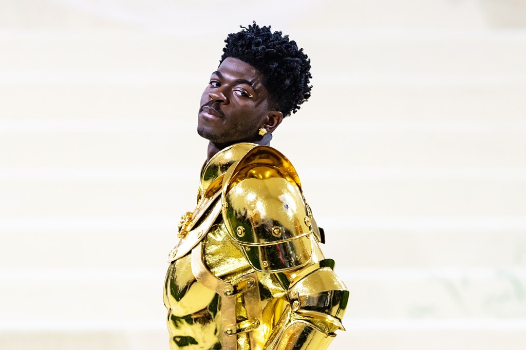 Lil Nas X in a gold suit at the 2021 Met Gala.