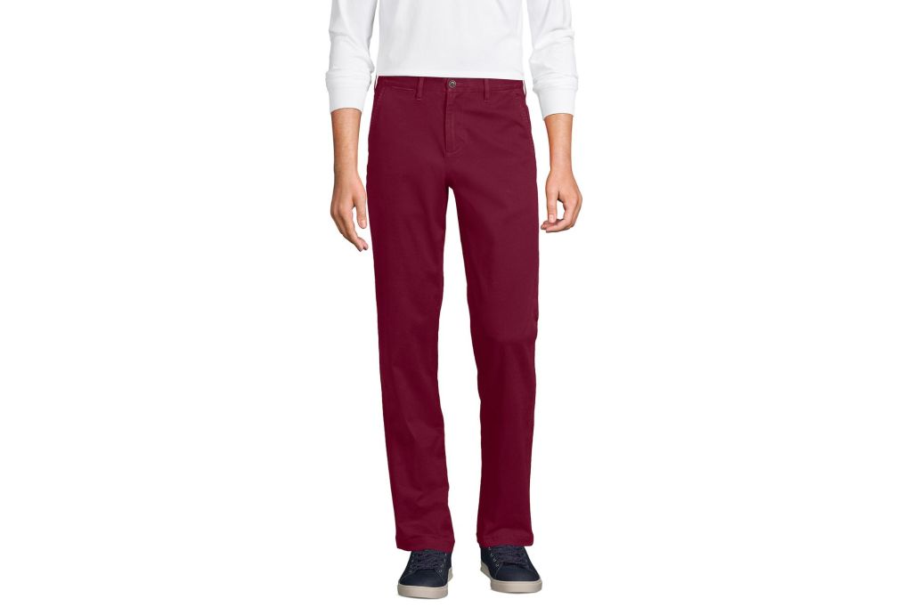 Man in burgundy pants.