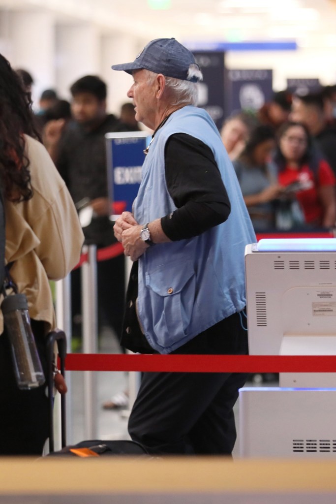 Bill Murray reporteldy cut through a dozen people while rushing through a security checkpoint.