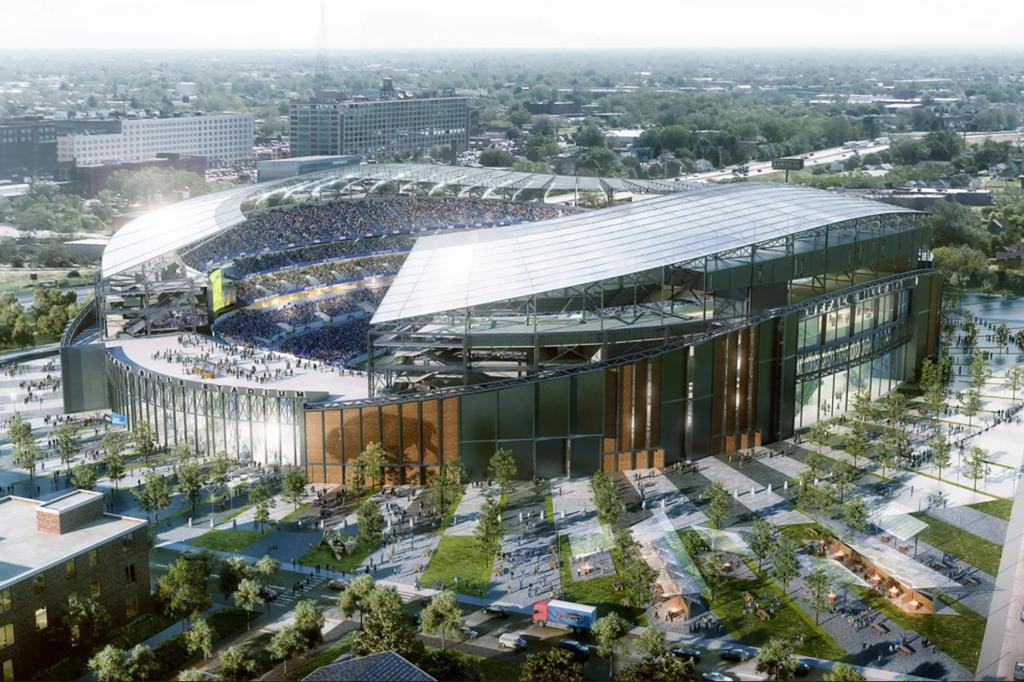 A rendering of the new Buffalo Bills stadium.