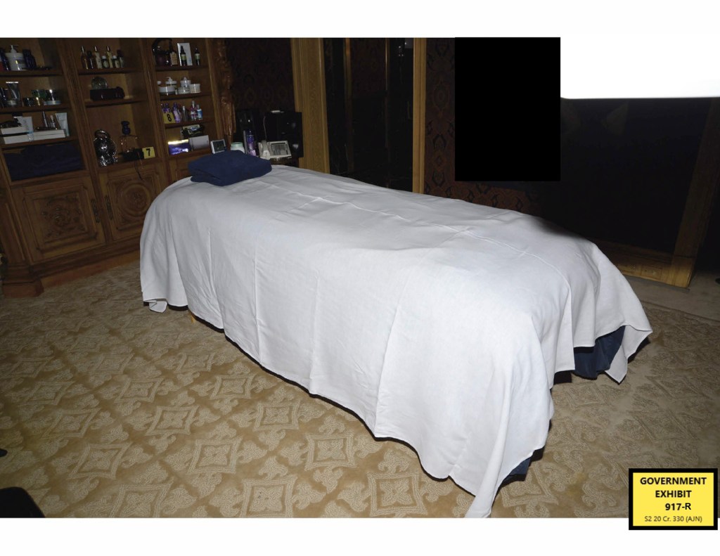 The infamous massage table at Epstein's New York townhouse.