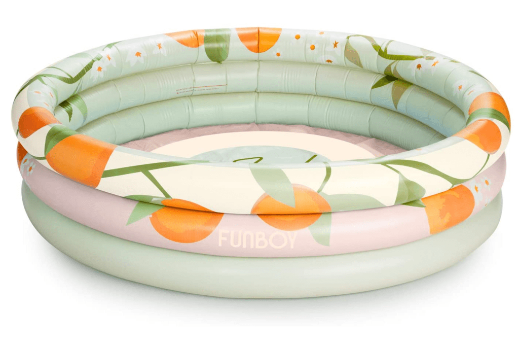 Kiddie pool with oranges, mint and pink