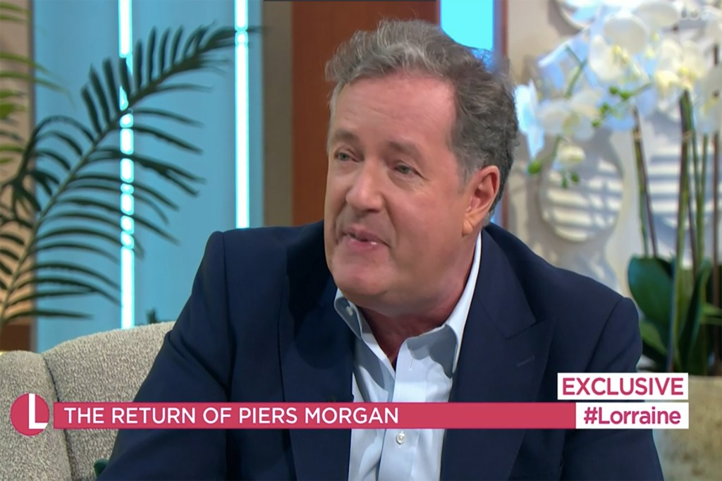 Morgan discussed a range of topics with host Lorraine Kelly.