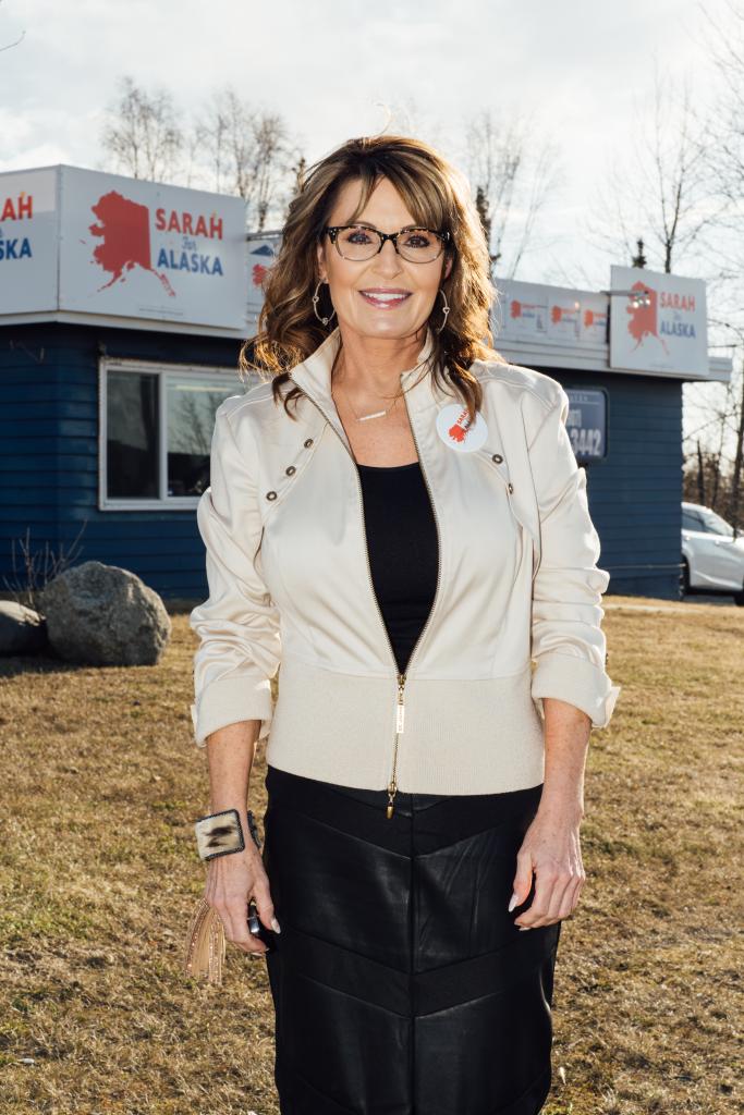 Sarah Palin at her US Congress campaign headquarters grand opening.
