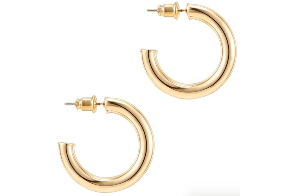 Pavoi 14K Gold-Colored Lightweight Chunky Open Hoops