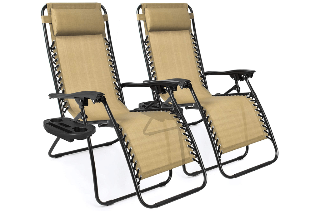 Best Choice Products Gravity Lounge Chairs (Set of 2), tan