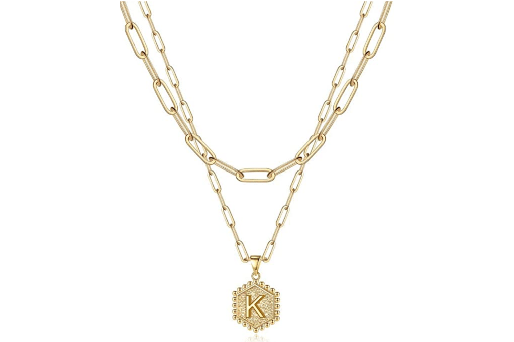 Mooham Gold Layered Initial Necklace