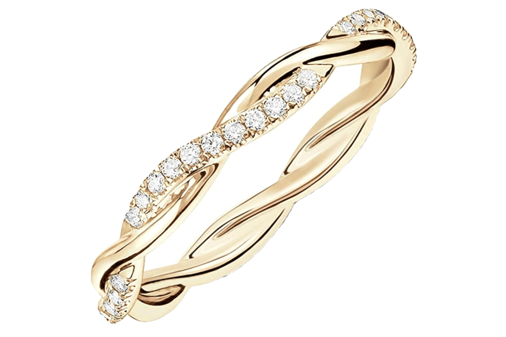 Pavoi 14K Gold-Plated Twisted Rope Eternity Band