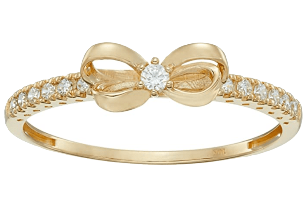 Amazon Collection 10K Gold Dainty Bow Ring