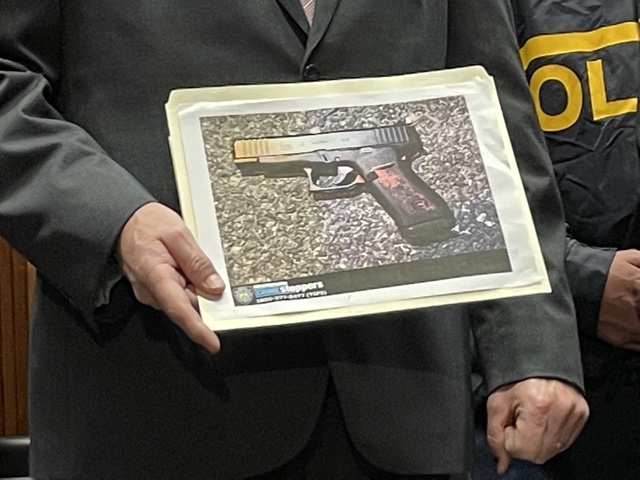 A weapon recovered at the scene of the shooting.