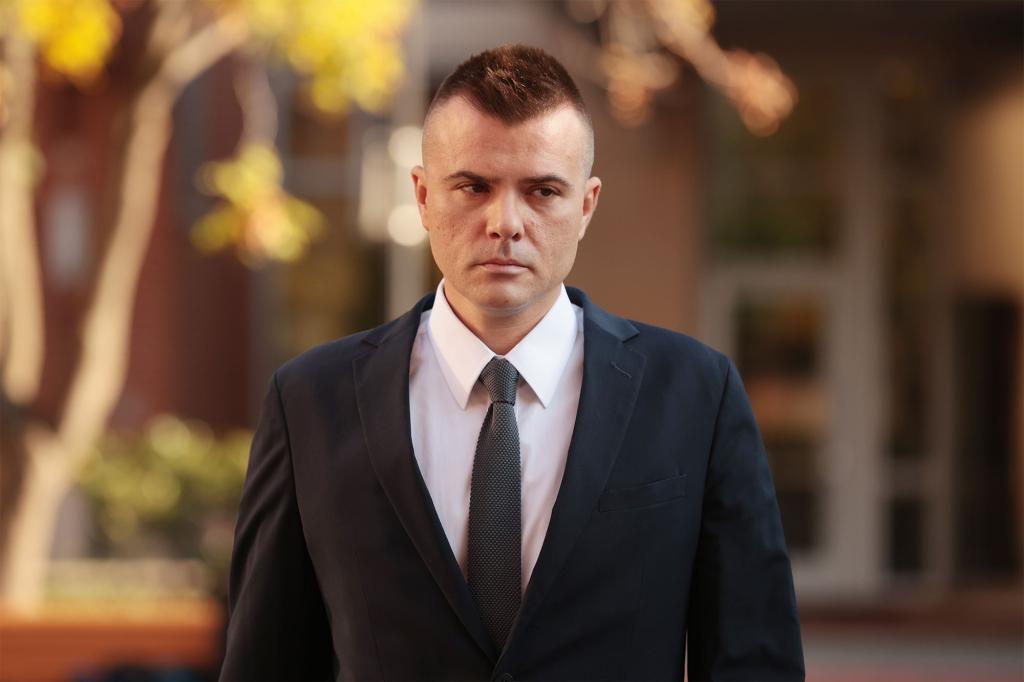 Russian analyst Igor Danchenko arrives at the Albert V. Bryan U.S. Courthouse before being arraigned on November 10, 2021 in Alexandria, Virginia.