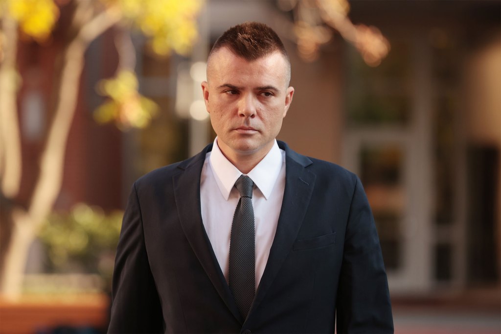 Russian analyst Igor Danchenko arrives at the Albert V. Bryan U.S. Courthouse before being arraigned on November 10, 2021 in Alexandria, Virginia. 