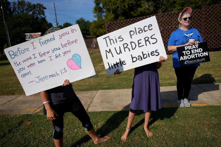 Anti-abortion activists protesting in Louisiana