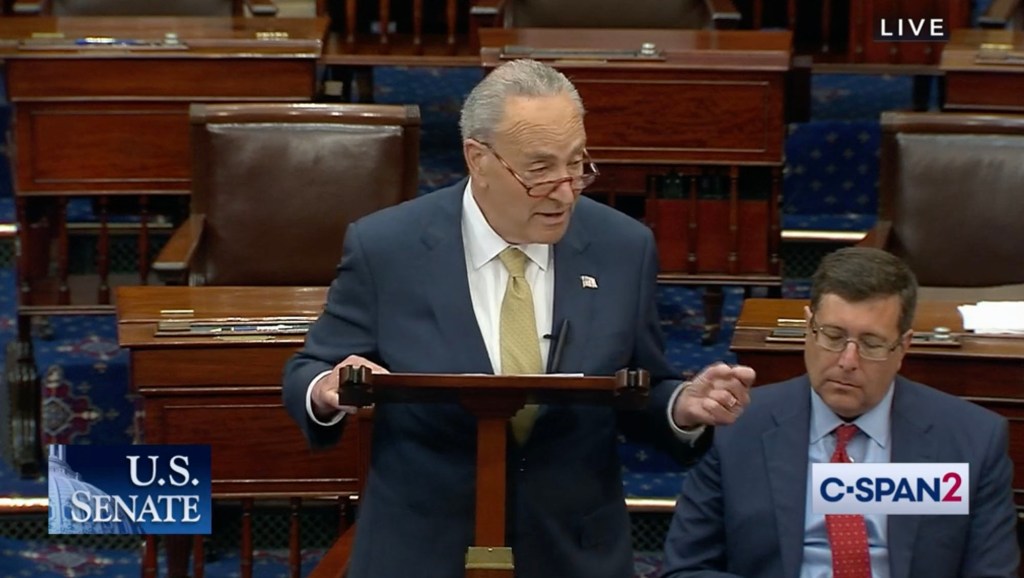 Senate Majority Leader Chuck Schumer urged his Republican colleagues Wednesday to compromise with Democrats on two pieces of gun safety legislation – however it could take some time for the bills to reach the floor. 
