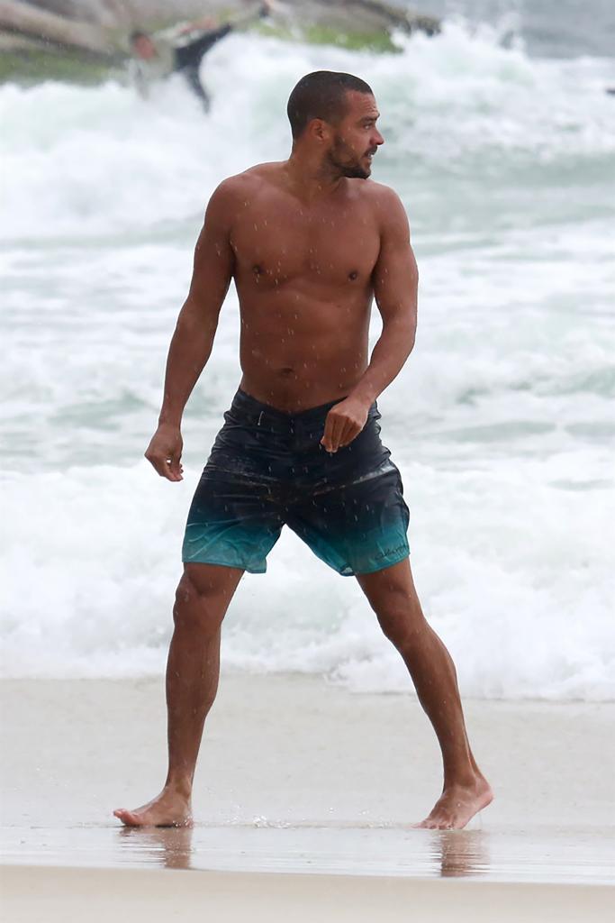 Jesse Williams shirtless in Brazil.