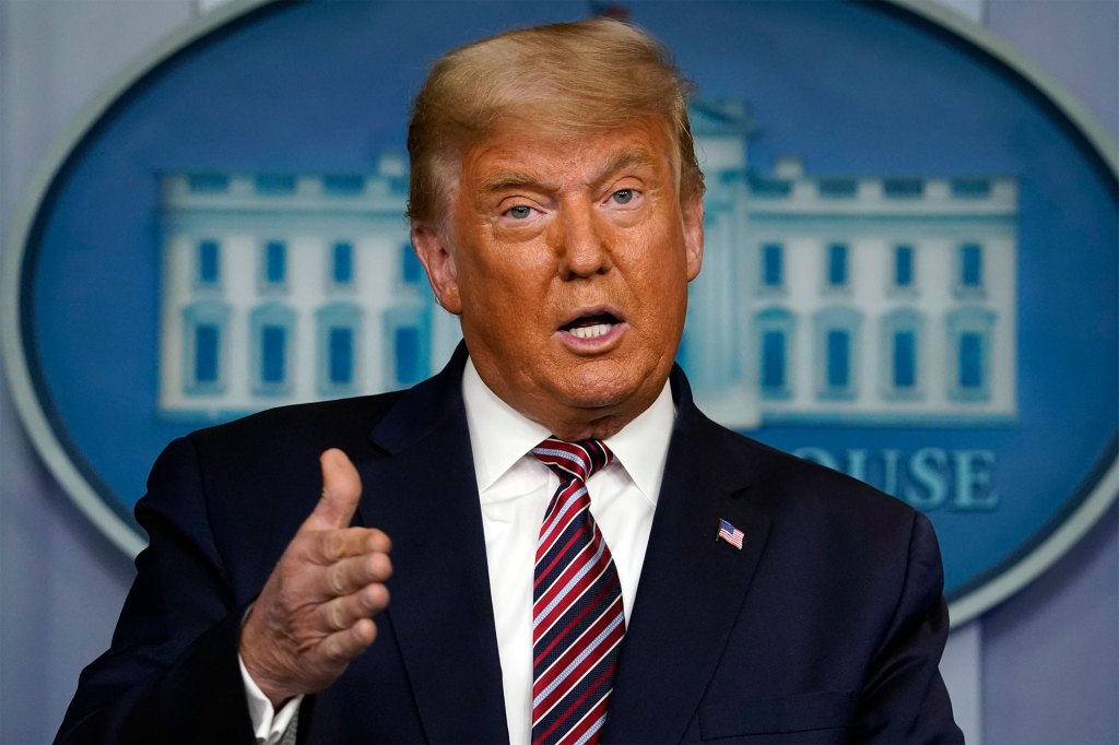 President Donald Trump speaks at the White House in Washington, on Nov. 5, 2020.