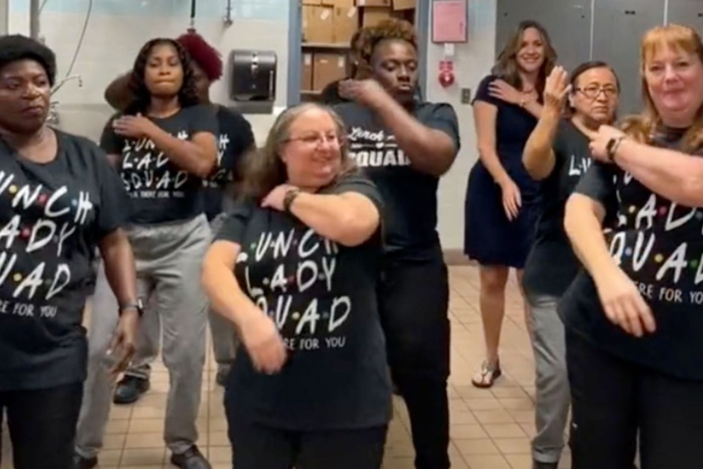 A group of cafeteria workers in Wellington Landings Middle School grew viral on TikTok as the "Lunch Lady Squad.