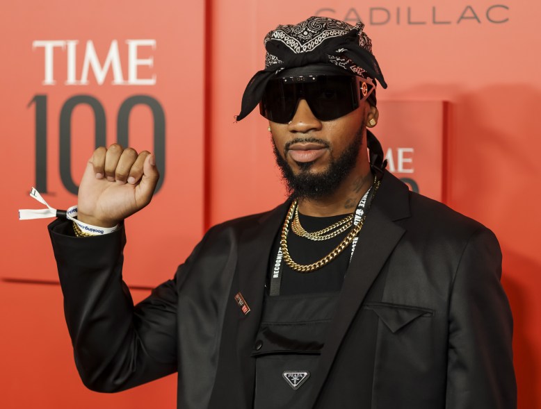 Chris Smalls poses on the red carpet for the 2022 Time 100 Gala. Smalls was honored for founding and leading the Amazon Labor Union, which won a historic victory at the company's Staten Island facility.