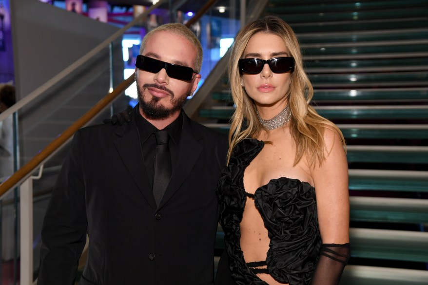 Reggaeton star J Balvin and former Miss Argentina Valentina Ferrer attend the 2022 Time100 Gala.