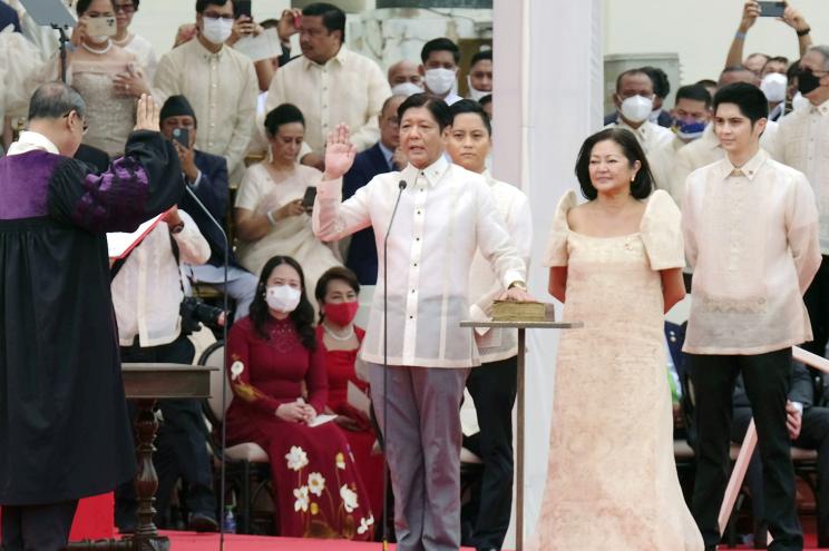 Ferdinand Marcos Jr. takes his oath as Philippine president in Manila on June 30, 2022.