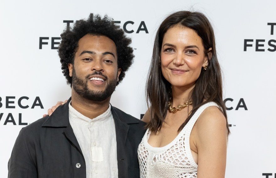 Katie Holmes and Bobby Wooten III attend the premiere of "Alone Together" at the 2022 Tribeca Film Festival on June 14, 2022.