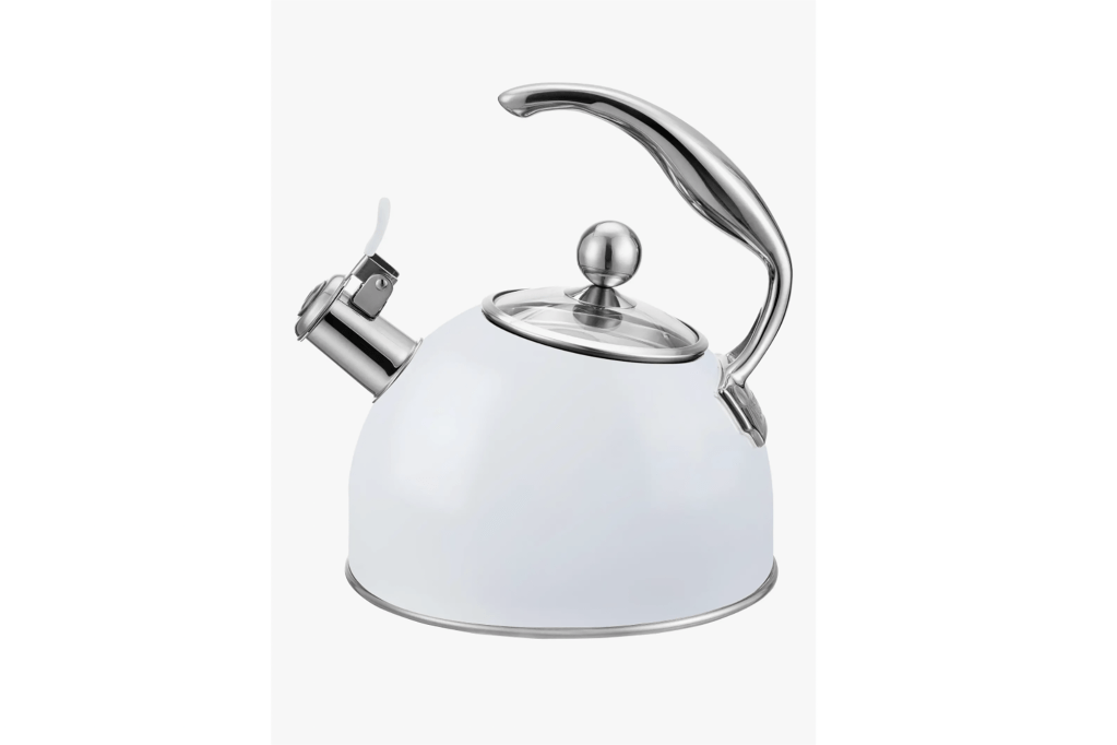 A white tea kettle 