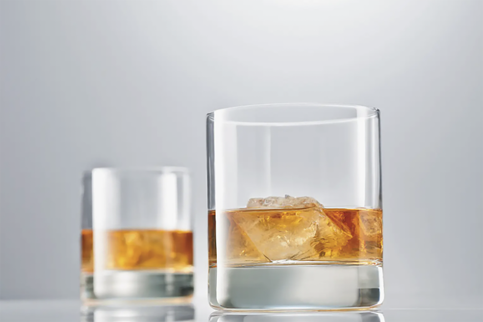 Two short whiskey glasses 