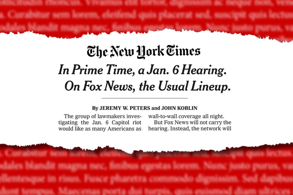 New York Times Fox News headline