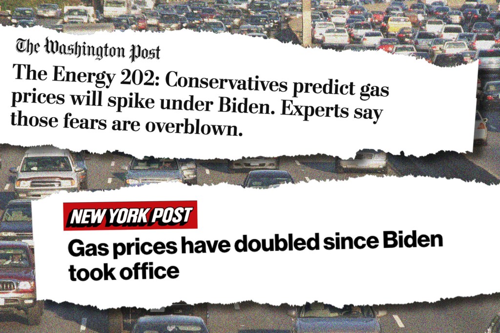 Washington Post and New York Post gas price headlines