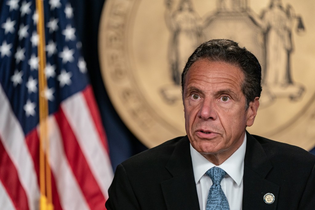 New York Gov. Andrew Cuomo speaks during the daily media briefing at the Office of the Governor of the State of New York on July 23, 2020.