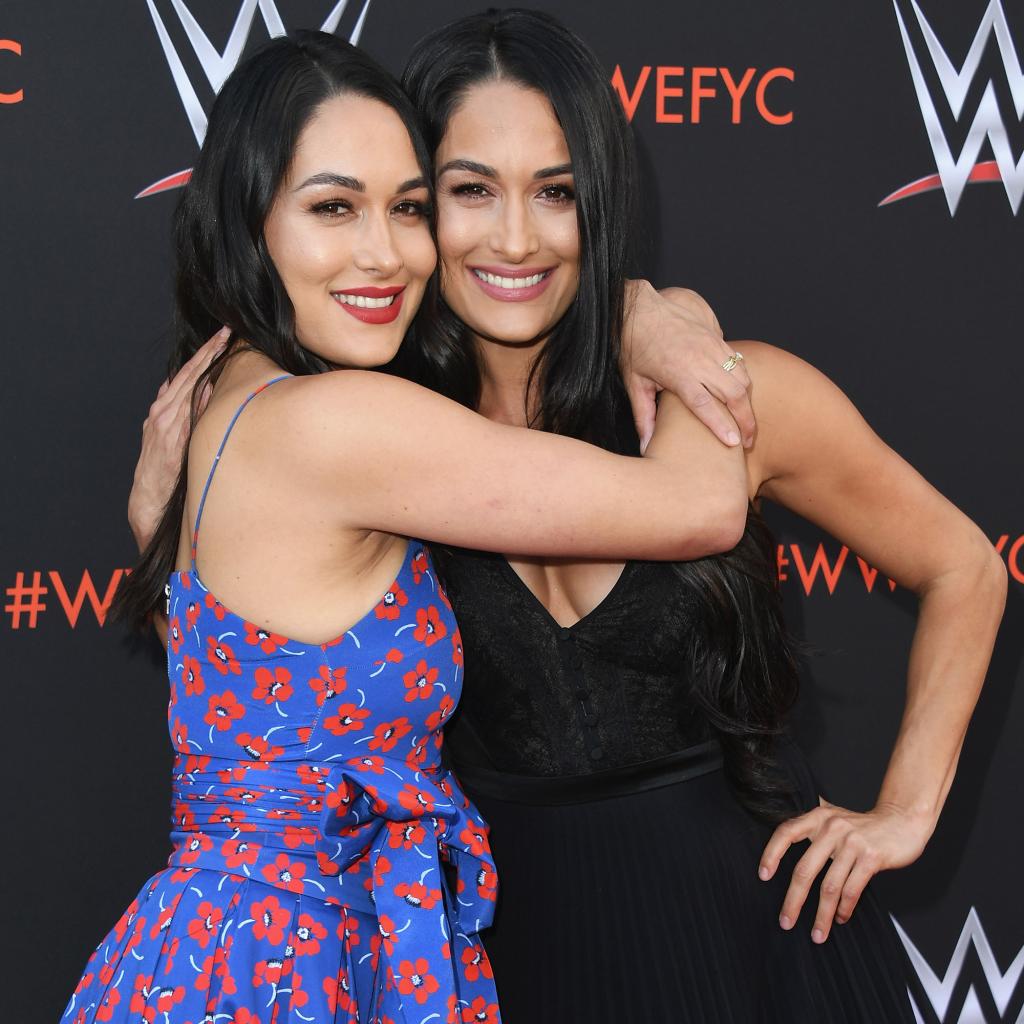 Brie and Nikki Bella during a WWE event in June 2018.