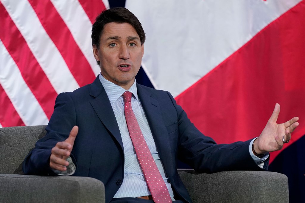 Canadian Prime Minister Justin Trudeau speaks at a meeting with President Joe Biden during the Summit of the Americas, Thursday, June 9, 2022, in Los Angeles.