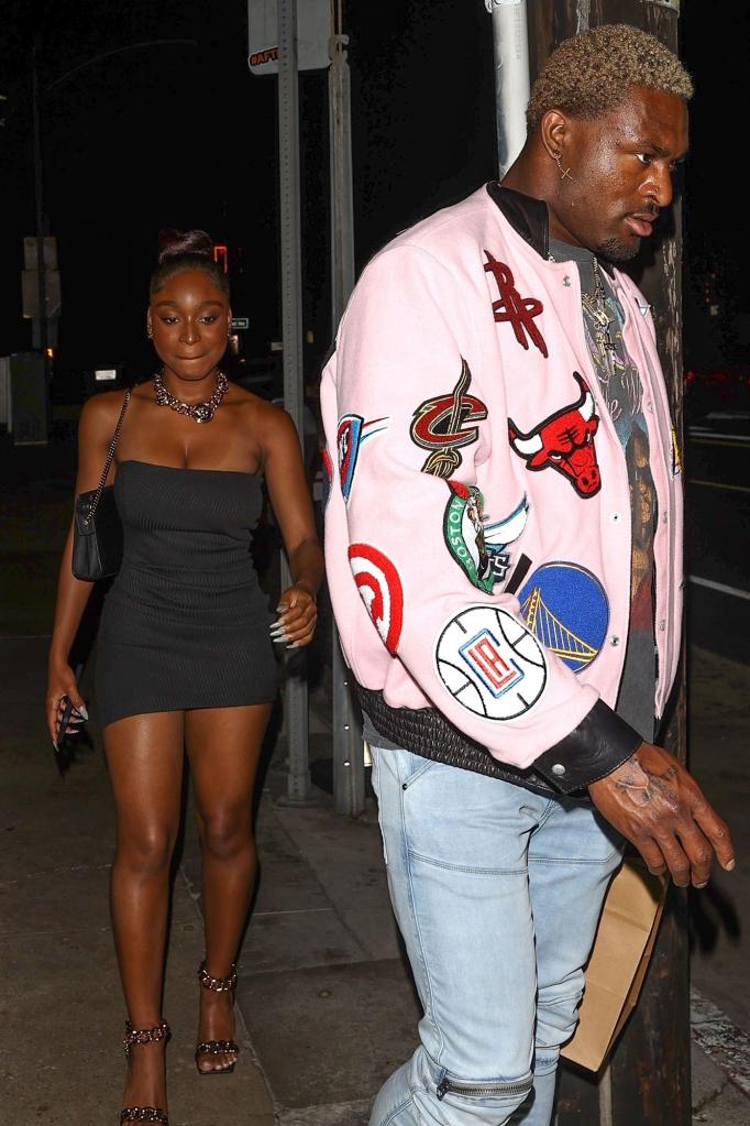 Singer, Normani and NFL Wide Receiver DK Metcalf from the Seattle Seahawks leave a cozy dinner together at Giorgio Baldi Restaurant