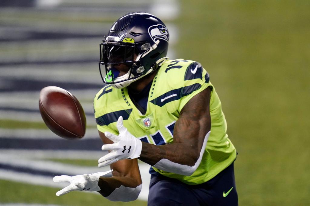 Seattle Seahawks wide receiver DK Metcalf catches a pass