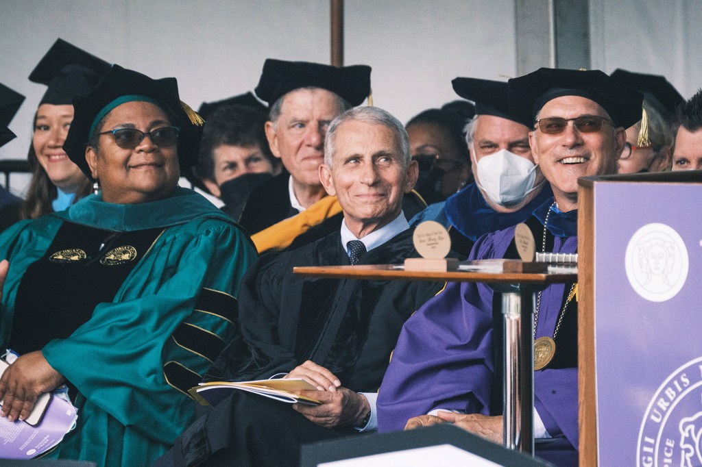 Dr. Anthony Fauci attends CUNY City College graduation in Manhattan where he gave a keynote speech and received an honorary doctorate degree.