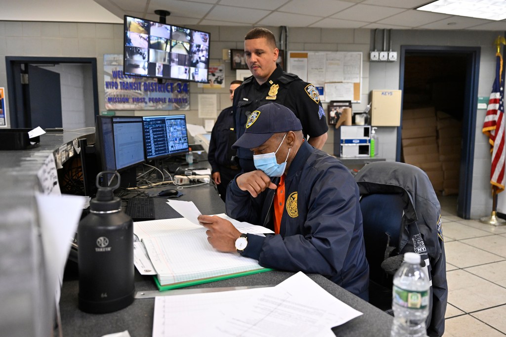 Mayor Eric Adams jopined transit police on a regular subway train inspection.