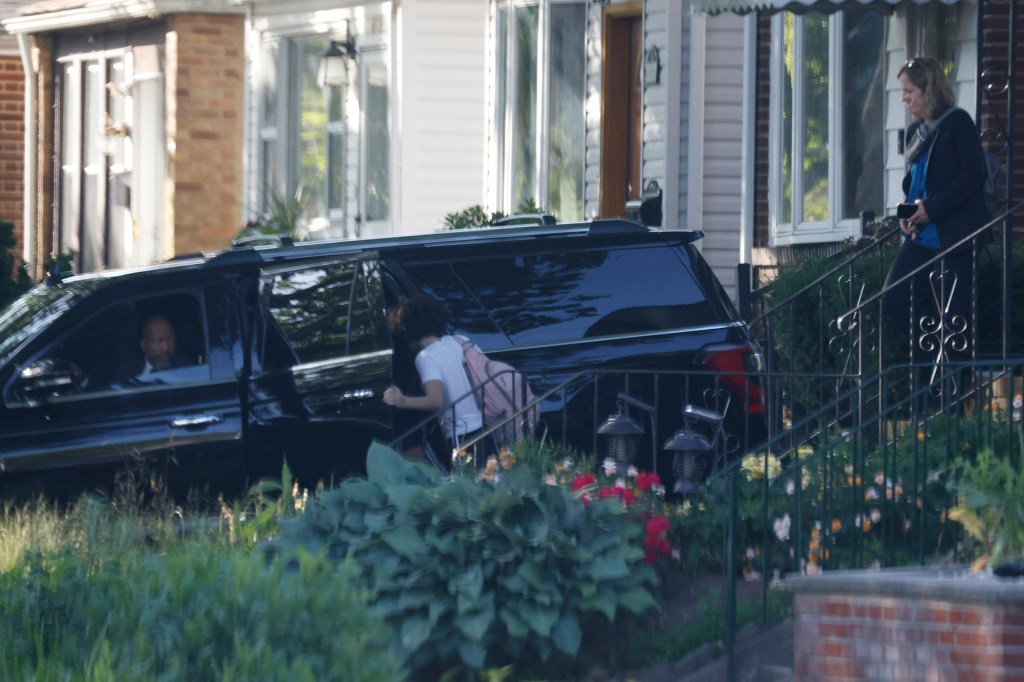 Child gets into SUV