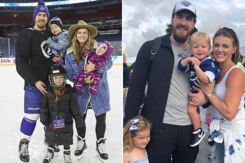 Ryan McDonagh with wife Kaylee and their children.