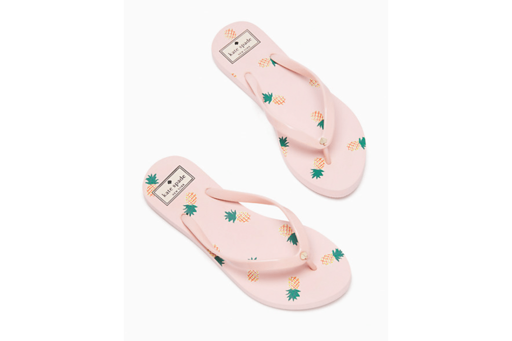 Pink sandals with pineapples