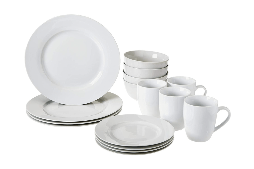 White set of dishes