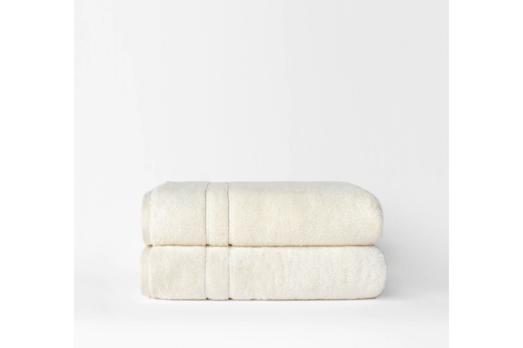 White cream colored towels