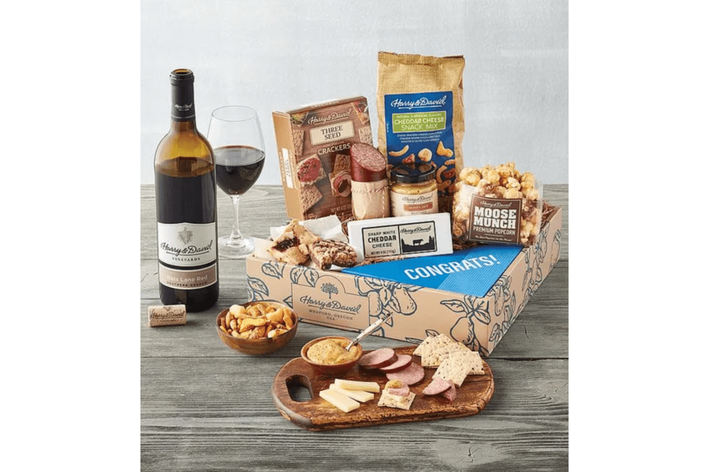 Wine and cheese gift basket