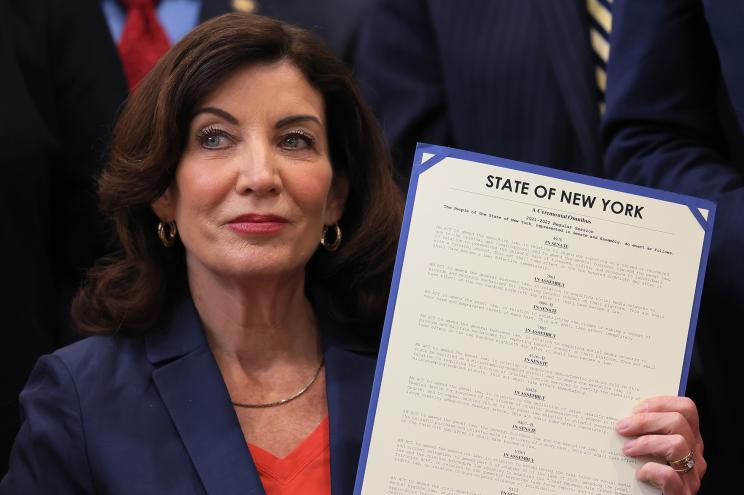 Gov. Kathy Hochul, Democrat, and Rep. Lee Zeldin, Republican, are leading in their primaries for New York governor.