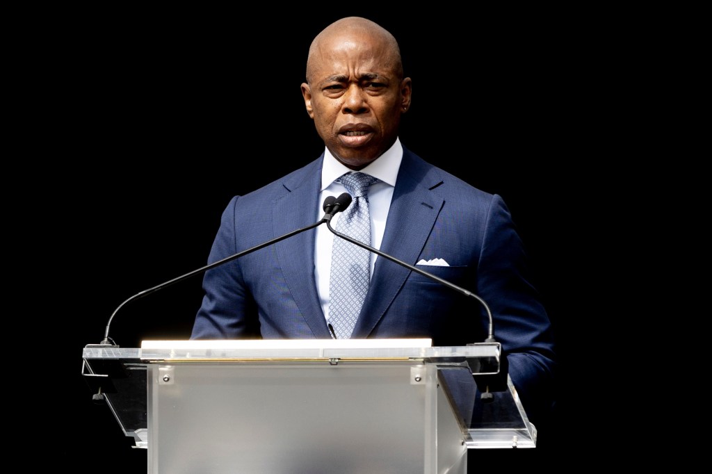 New York City Mayor Eric Adams speaks at the ribbon-cutting ceremony for the Jackie Robinson Museum, Tuesday, June 26, 2022, in New York.