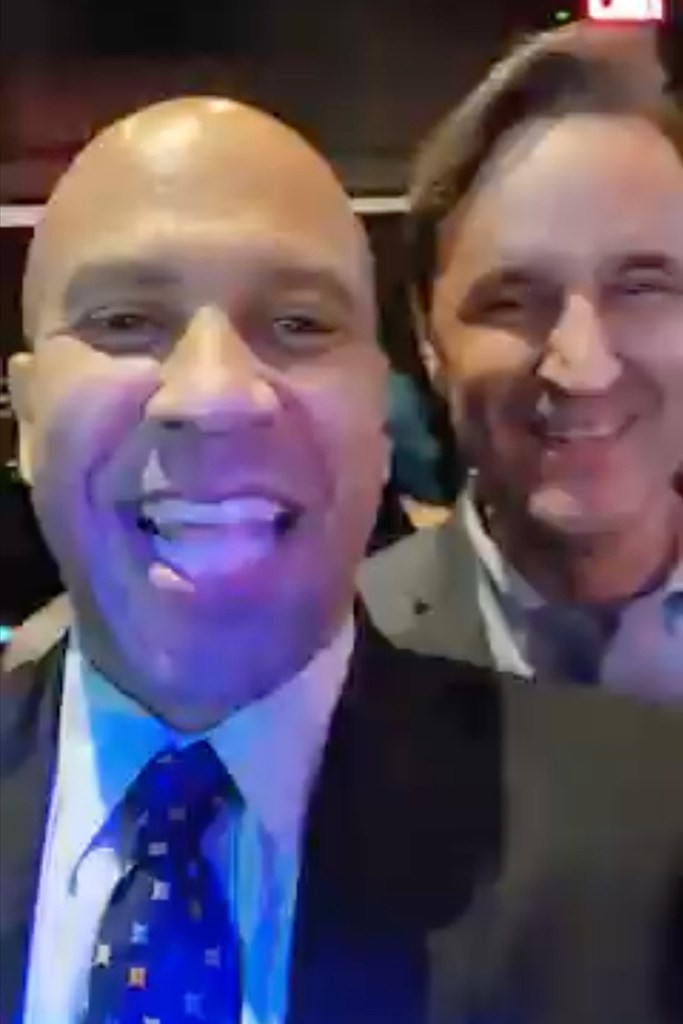 A Facebook post shows New Jersey Sen. Cory Booker partying with Robert Fluet.